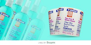 Tea Tree and Witch Hazel T-zone Labels produce by Etiquette Labels