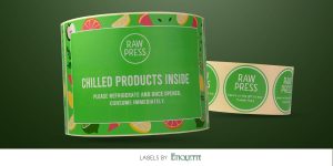 Digitally produced self-adhesive labels for Raw Press