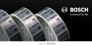 Bosch silver polyester labels by Etiquette Labels