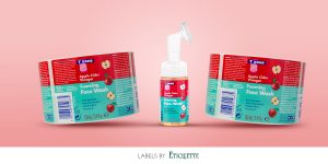 Self adhesive labels for plastic bottles, for face wash from T-zone