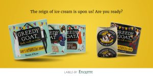 Self-adhesive, digital labels for ice cream jars