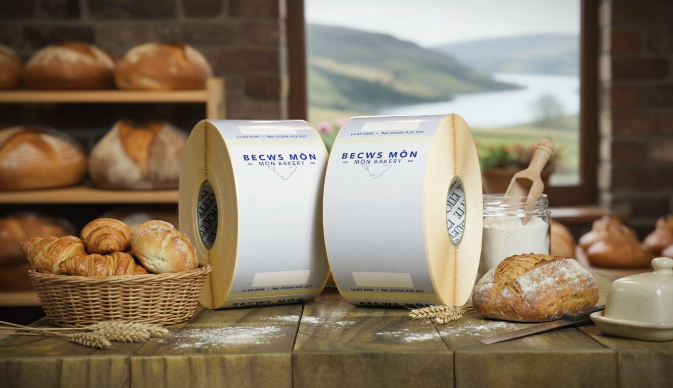 Printed Bakery Labels for Becws Mon