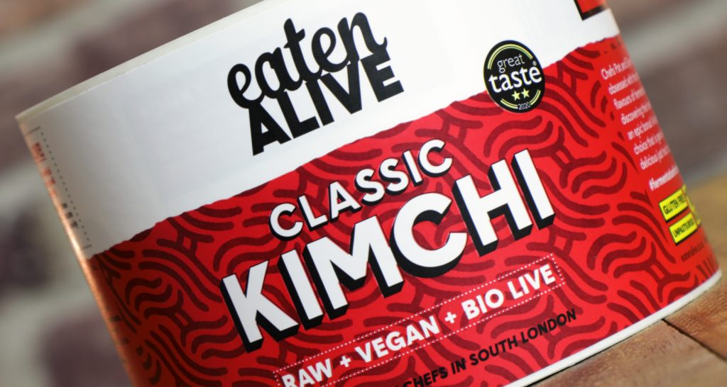 Printed Labels for Eaten Alive Classic Kimchi