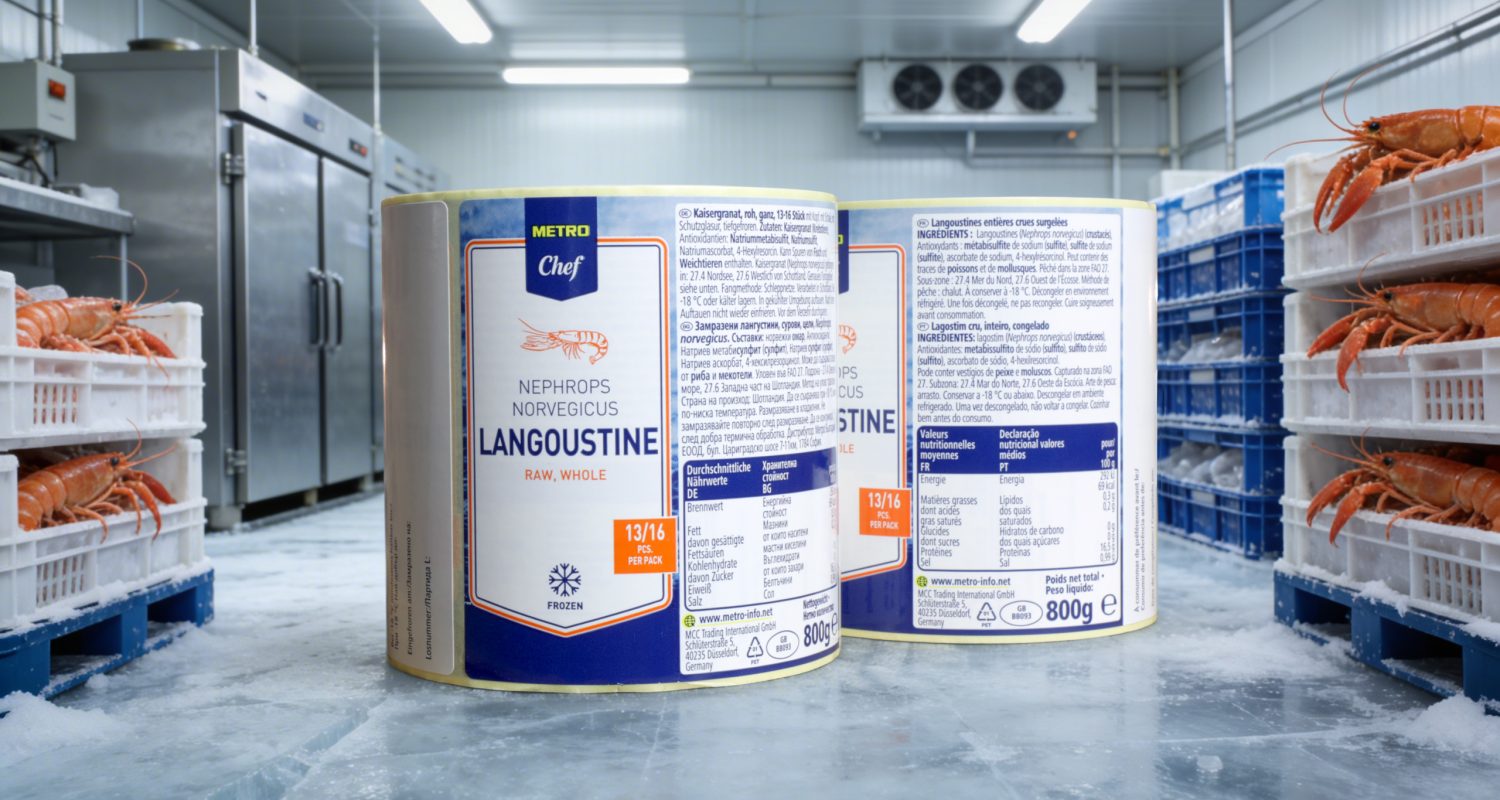 Frozen Seafood Labels for Macduff Shellfish