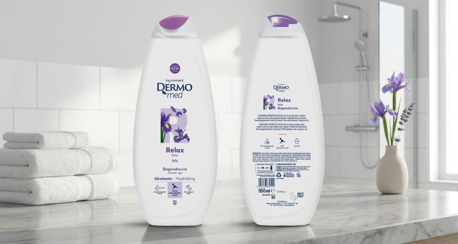 Clear Shower Gel Labels for cosmetics and personal care products