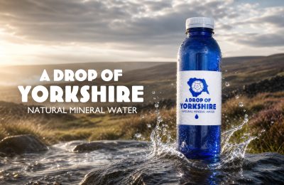 Bottle labels for a Drop of Yorkshire water
