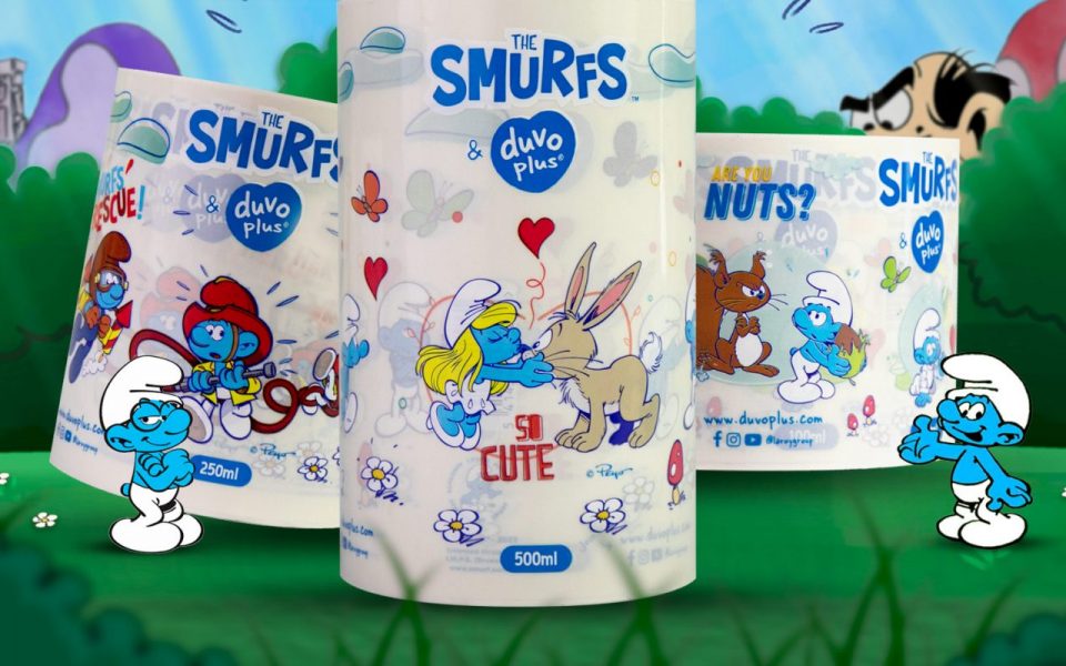 Smurf Labels for Pet Water Bottles
